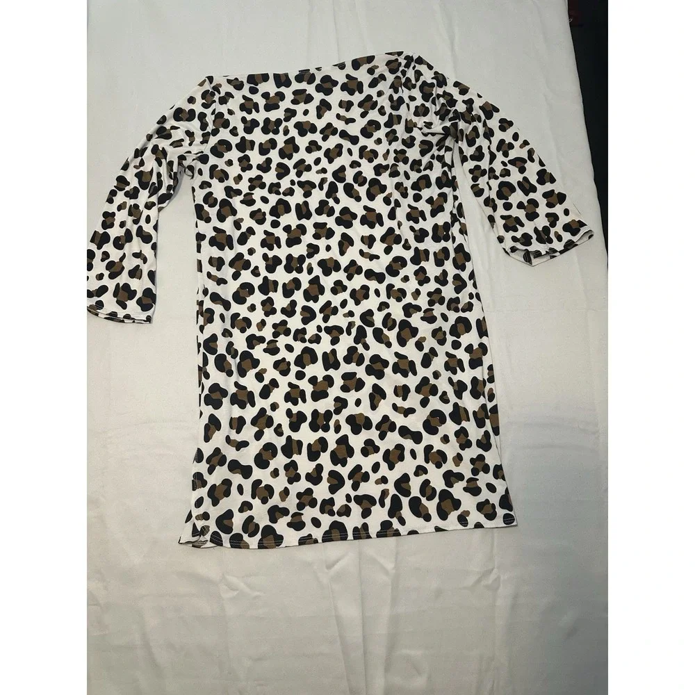 Heimish USA Leopard Print Open Front Cardigan Cheetah Boho Women's Medium Flowy - Picture 5 of 7
